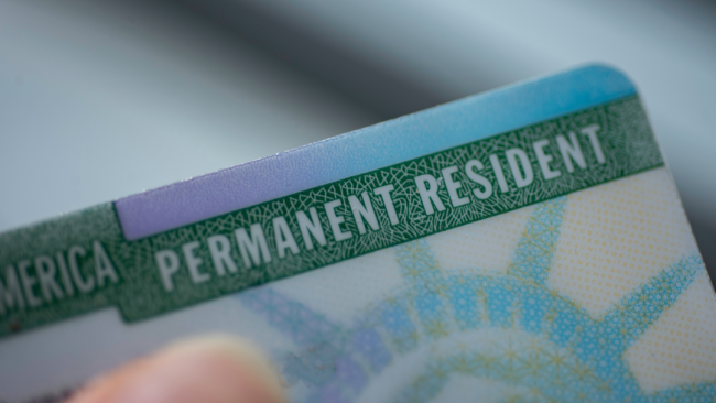 Tarjeta de residencia de EEUU.