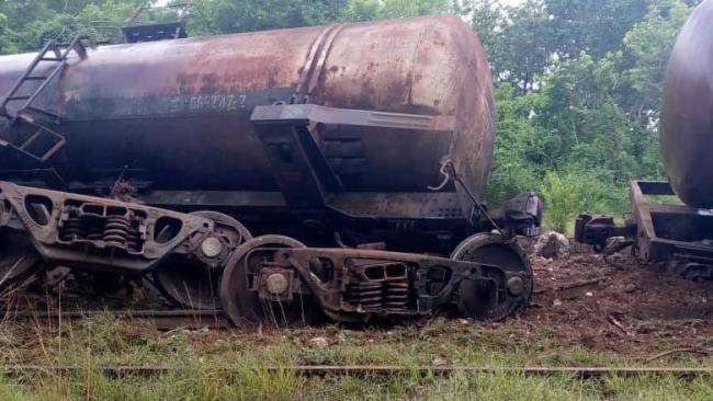 Tren descarrilado en Cuba.