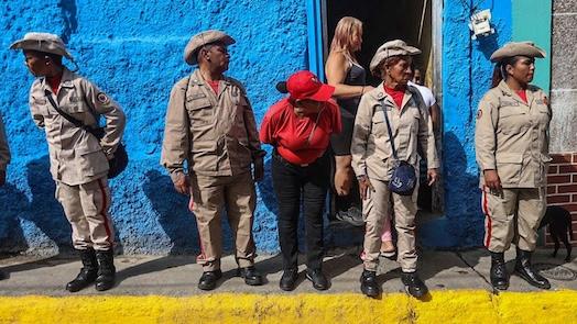Miembros de la Milicia Bolivariana en desfile, Caracas, 19 de agosto de 2025.