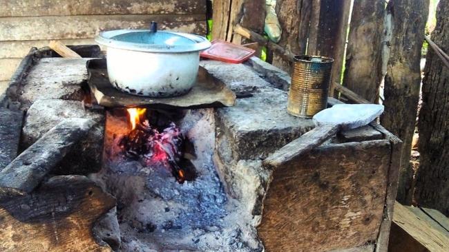 Una cocina en el campo cubano.