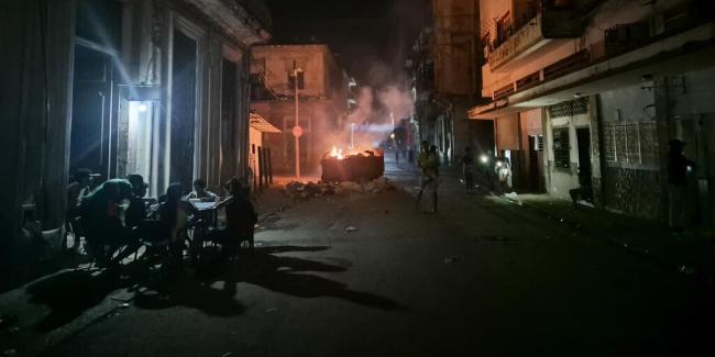 Una calle de La Habana durante un apagón.