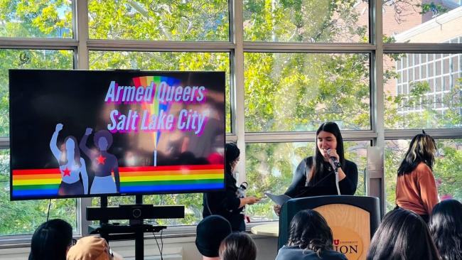 Una reunión de Armed Queers SLC en 2023.