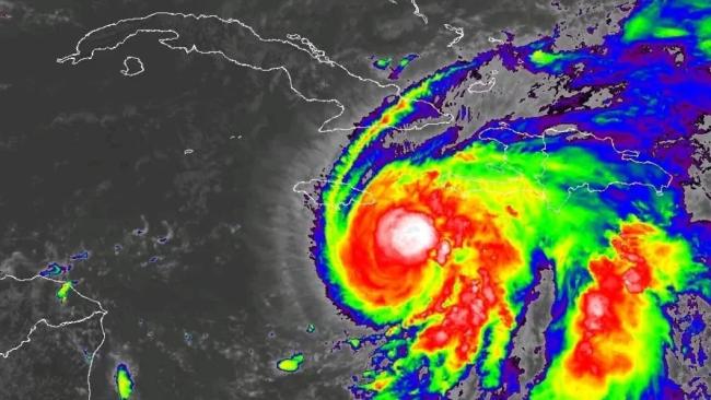 El huracán Melissa al sur de Cuba el sábado 25 de octubre.