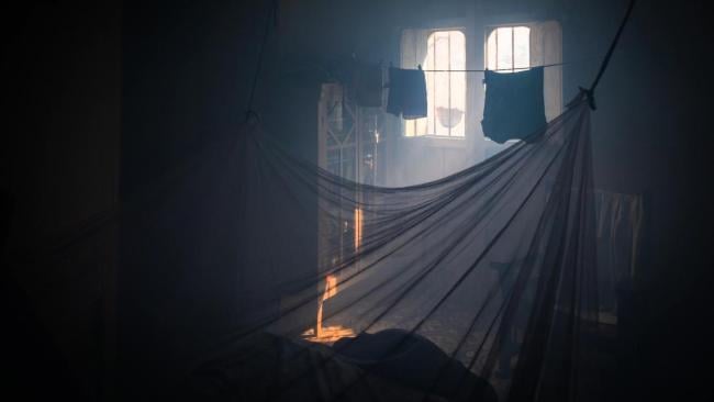 Una vivienda en Matanzas bajo el humo de una fumigación.