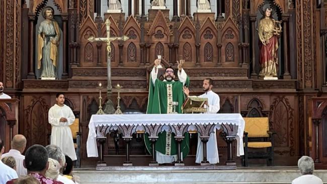 Una misa católica en Cuba.