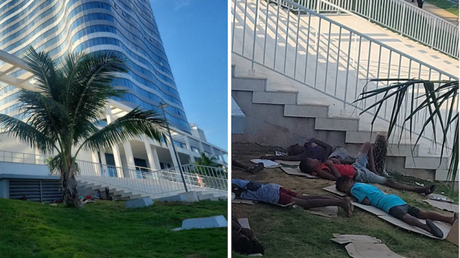 Niños cubanos durmiendo en los alrededores del Hotel Gran Muthu Habana.