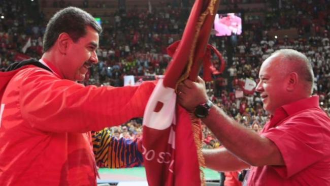 Los máximos dirigente del régimen venezolano, Nicolás Maduro y Diosdado Cabello.