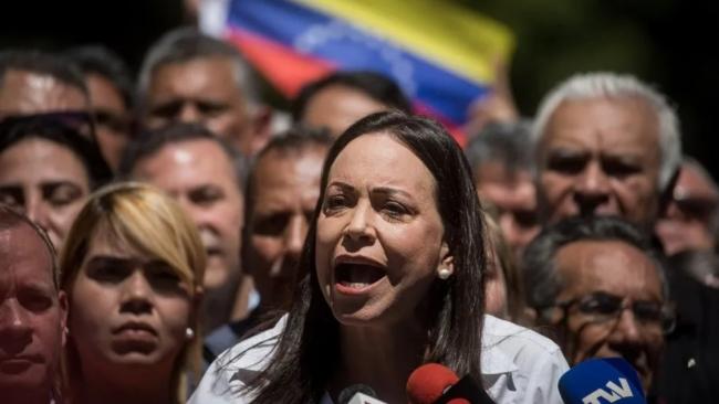 La líder opositora venezolana María Corina Machado, en Caracas.