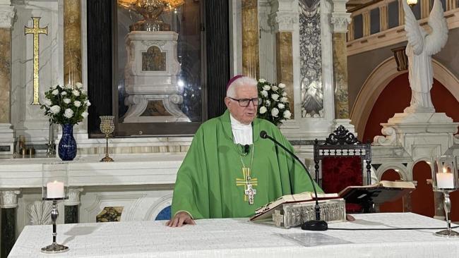 Monseñor Dionisio García Ibáñez en la eucaristía de este domingo.