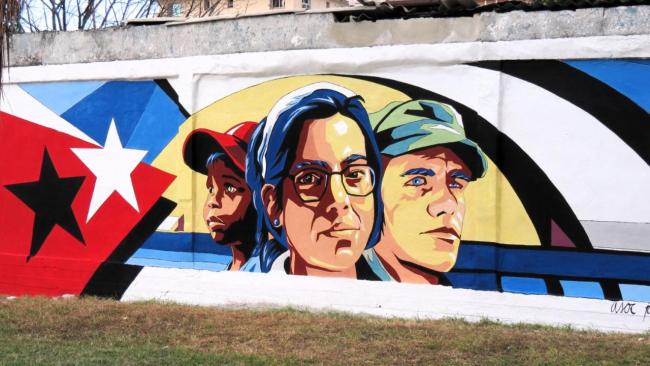 Propaganda castrista en La Habana.