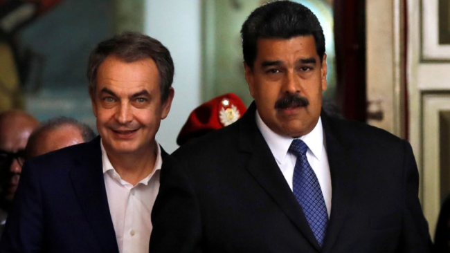 José Luis Rodríguez Zapatero junto a Nicolás Maduro. 