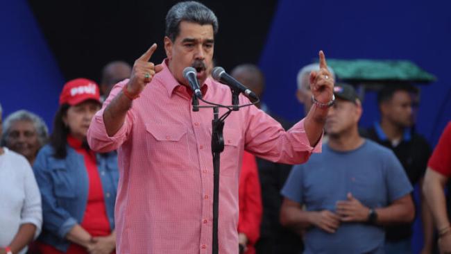 Nicolás Maduro durante un acto político en Caracas.