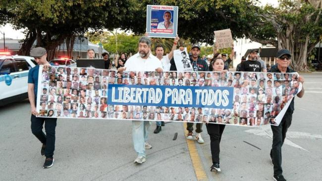 Manifestación en Miami en apoyo a los presos políticos cubanos.