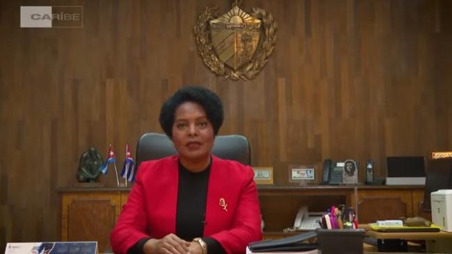 La ministra presidenta del Banco Central de Cuba, Juana Lilia Delgado Portal.