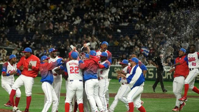 Equipo Cuba de béisbol en el Clásico de 2023.