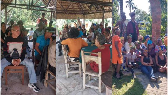 Activistas cubanos en 'A la sombra de la ceiba', este 14 de diciembre.