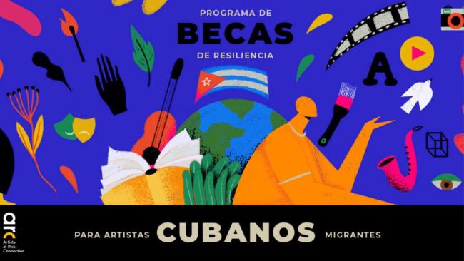 Cartel de la convocatoria para artistas cubanos exiliados.
