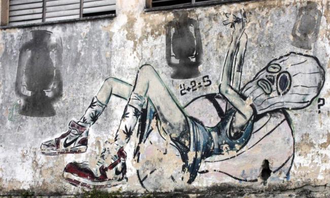 Un grafiti en La Habana sobre los apagones.