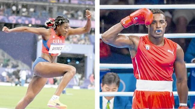 La triplista Leyanis Pérez y el boxeador Julio César La Cruz.