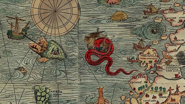 Detalle de un atlas antiguo.