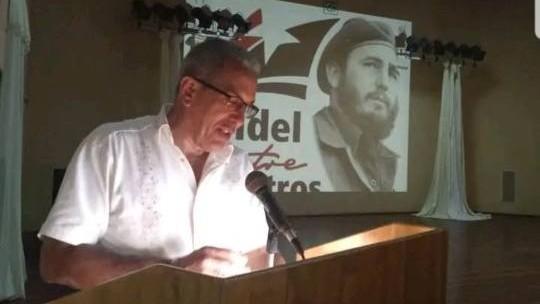 Mario Pérez Márquez durante un acto político en La Habana.