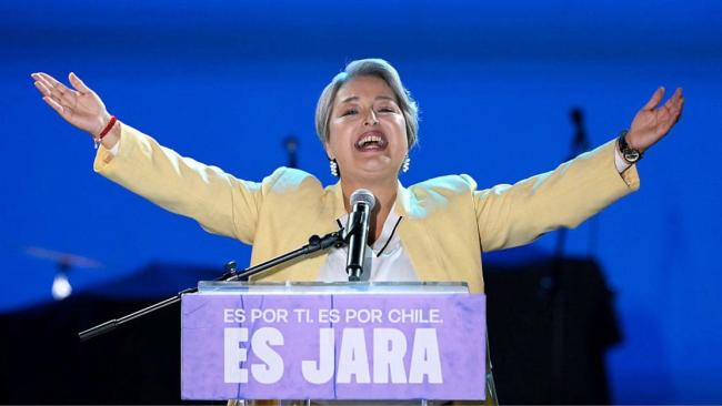 La candidata comunista Jeannette Jara.