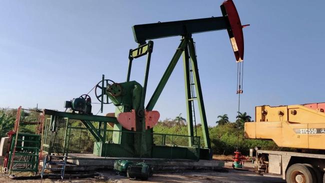 Un pozo de petróleo en Cuba.