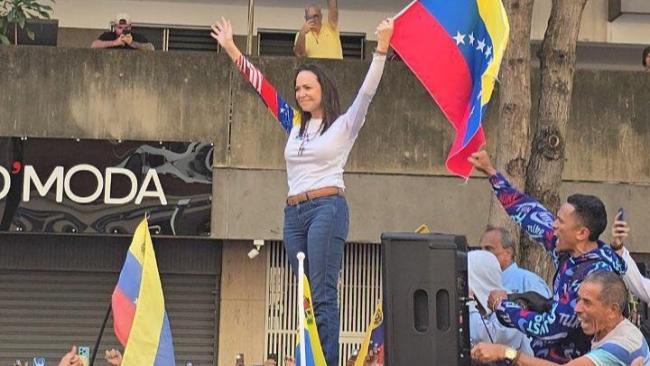 María Corina Machado en enero en Caracas.