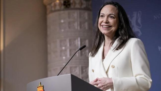 María Corona Machado este jueves en Oslo. 