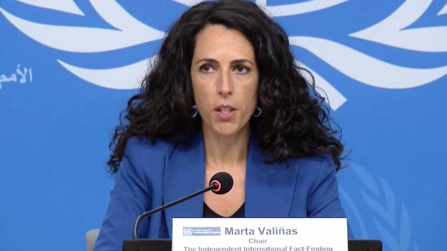 Marta Valiñas, jefa de la Misión Internacional Independiente de Determinación de los Hechos.