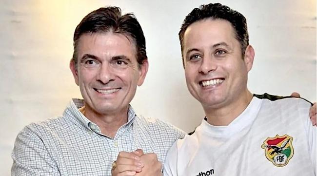 Rodrigo Paz Pereira (izq.) y Edmond Lara, presidente y vicepresidente de Bolivia.