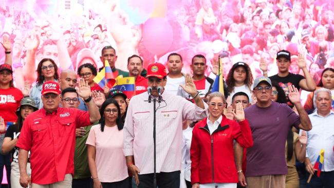 La cúpula del régimen venezolano este lunes en Caracas.