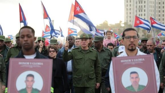 Díaz-Canel en el acto político de este viernes en La Habana.