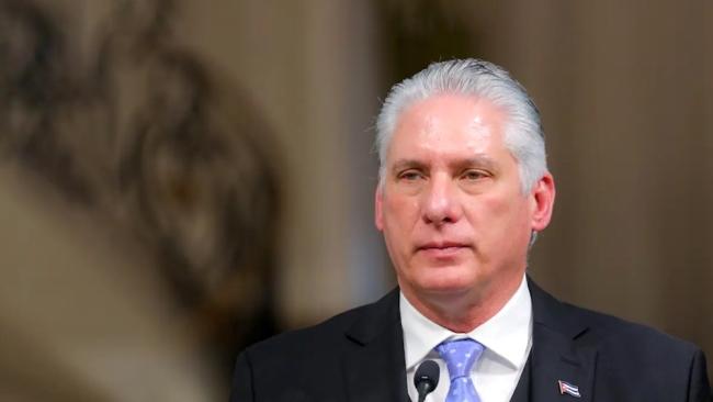 Miguel Díaz-Canel en Caracas en enero de 2025.
