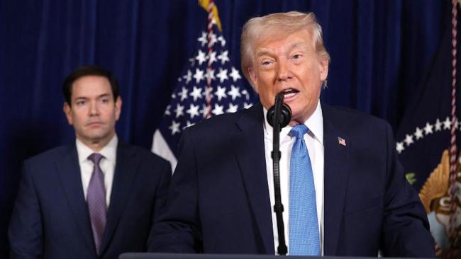 Donald Trump y Marco Rubio este sábado.