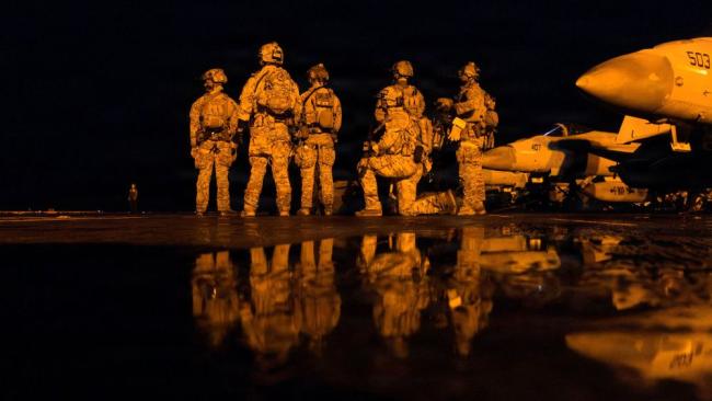 Miembros de la Fuerza de Tarea Conjunta Southern Spear en el Caribe.