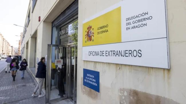 Una oficina de Extranjería en Zaragoza, España.