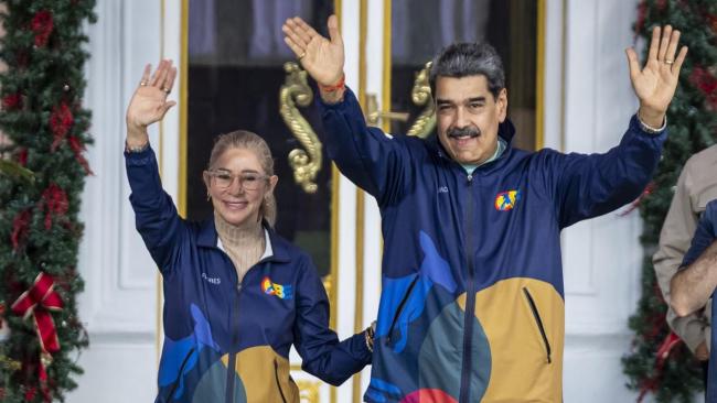 Nicolás Maduro y su esposa, Cilia Flores, en Caracas.