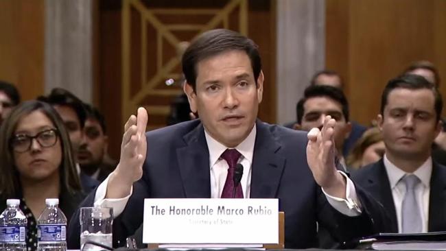 Marco Rubio ante el Senado de EEUU.