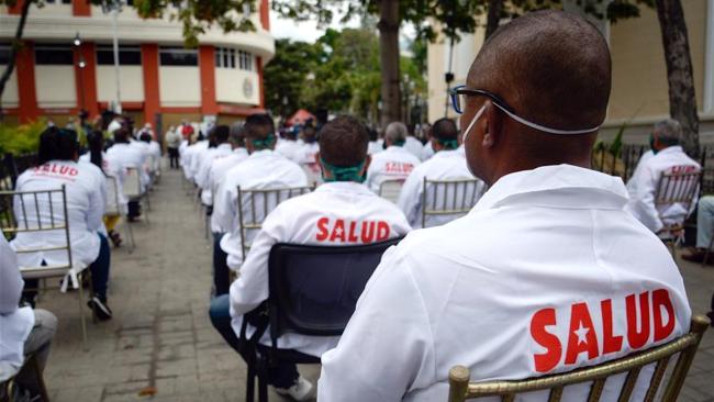 Médicos cubanos en Caracas.