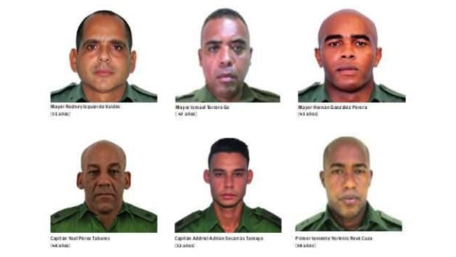Algunos de los militares cubanos muertos en Venezuela. Adriel Adrián Socarrás Tamayo. al centro abajo.