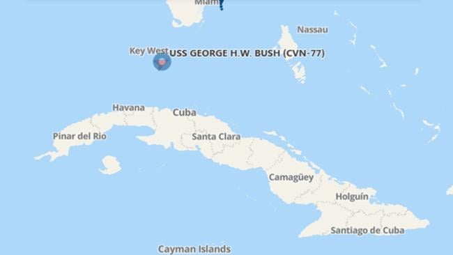 Posición del USS George H. W. Bush.