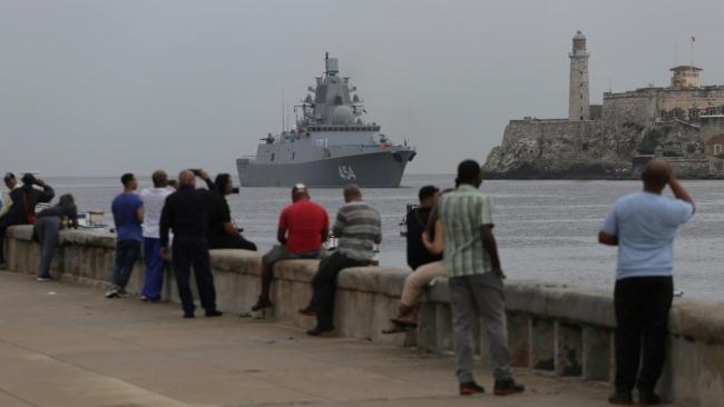 Arribo a La Habana de la fragata Almirante Gorshkov, de la Armada rusa, en 2024.