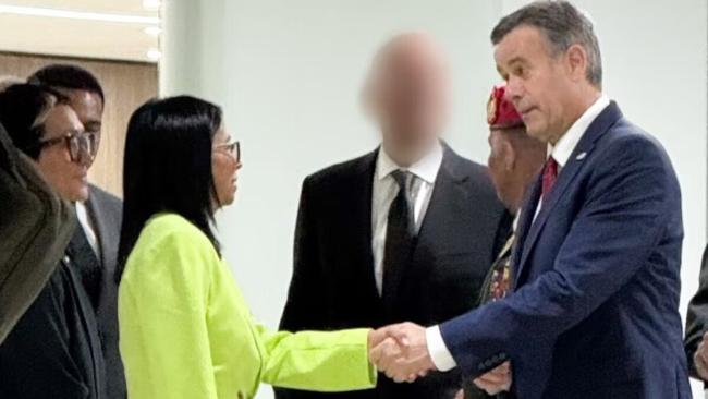 Delcy Rodríguez y el director de la CIA, John Ratcliffe.
