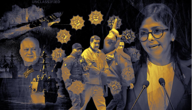 Delcy Rodríguez y otras figuras del chavismo.