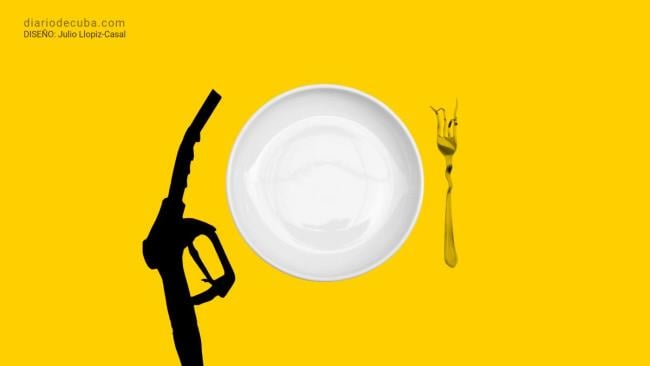 Ilustración crisis de combustible en Cuba.