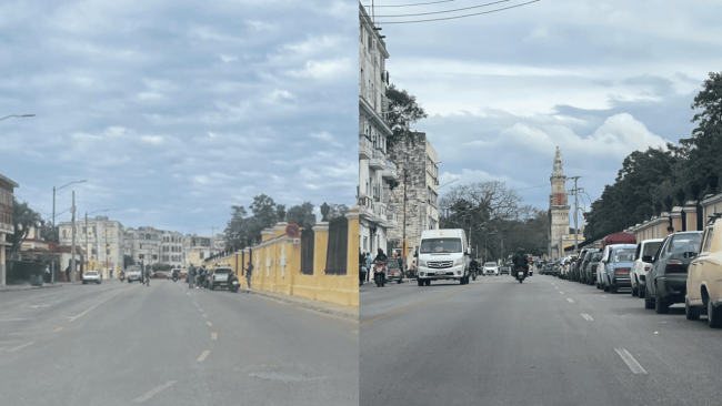 Cola para abastecer en una de las gasolineras que vende en dólares en la calle Zapata, en La Habana.