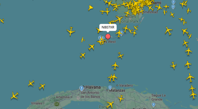 Ubicación del globo aerostático de vigilancia al norte de Cuba.