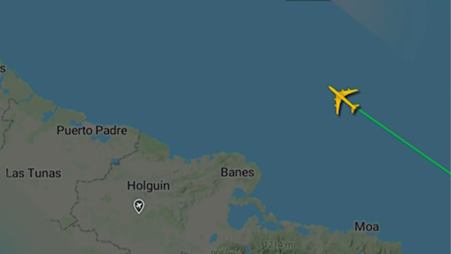 Monitoreo aéreo de EEUU al norte de Cuba.
