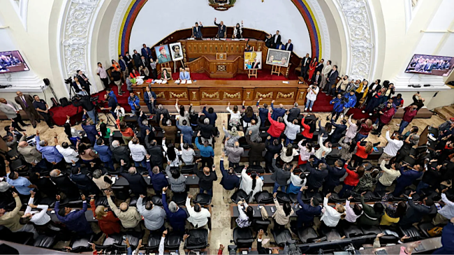 Votación de la Ley de Amnistía, ayer en la Asamblea Nacional de Venezuela.
